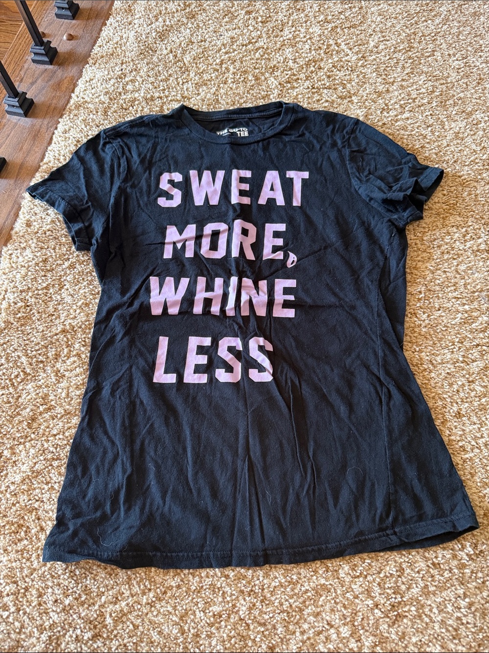 Adidas Black Graphic Tee "SWEAT MORE, WHINE LESS"